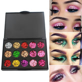Set Machiaj 15 culori Stralucitoare cu efect de sclipici pentru ochi si pleoape